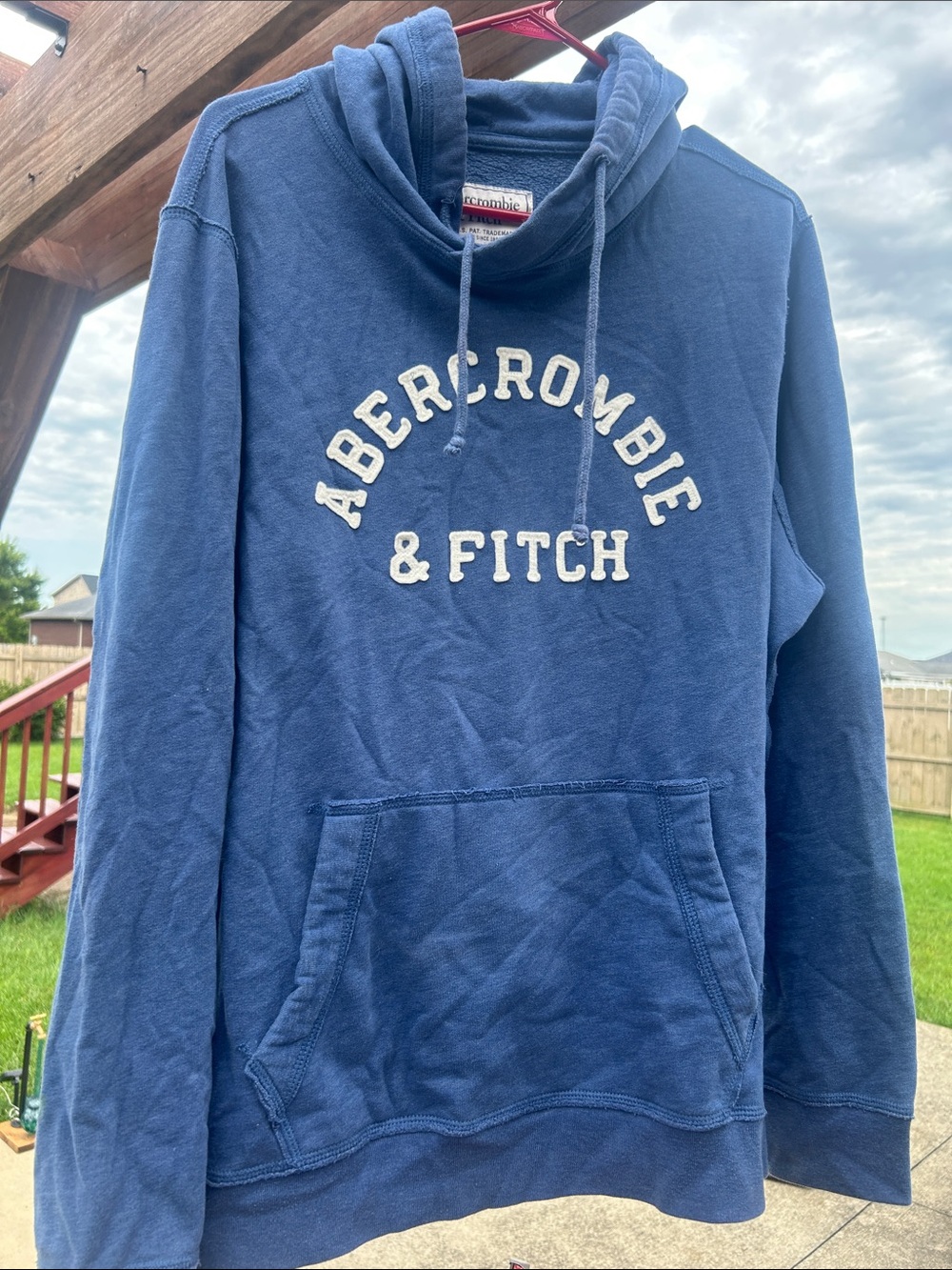 Abercrombie & Fitch Men's Blue Pullover Hoodie XXL